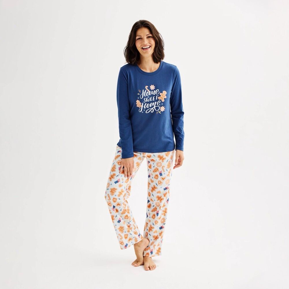 Jammies for your Families Women's Size 1X 2 Piece Pajamas Cookie Cookies Fleece
